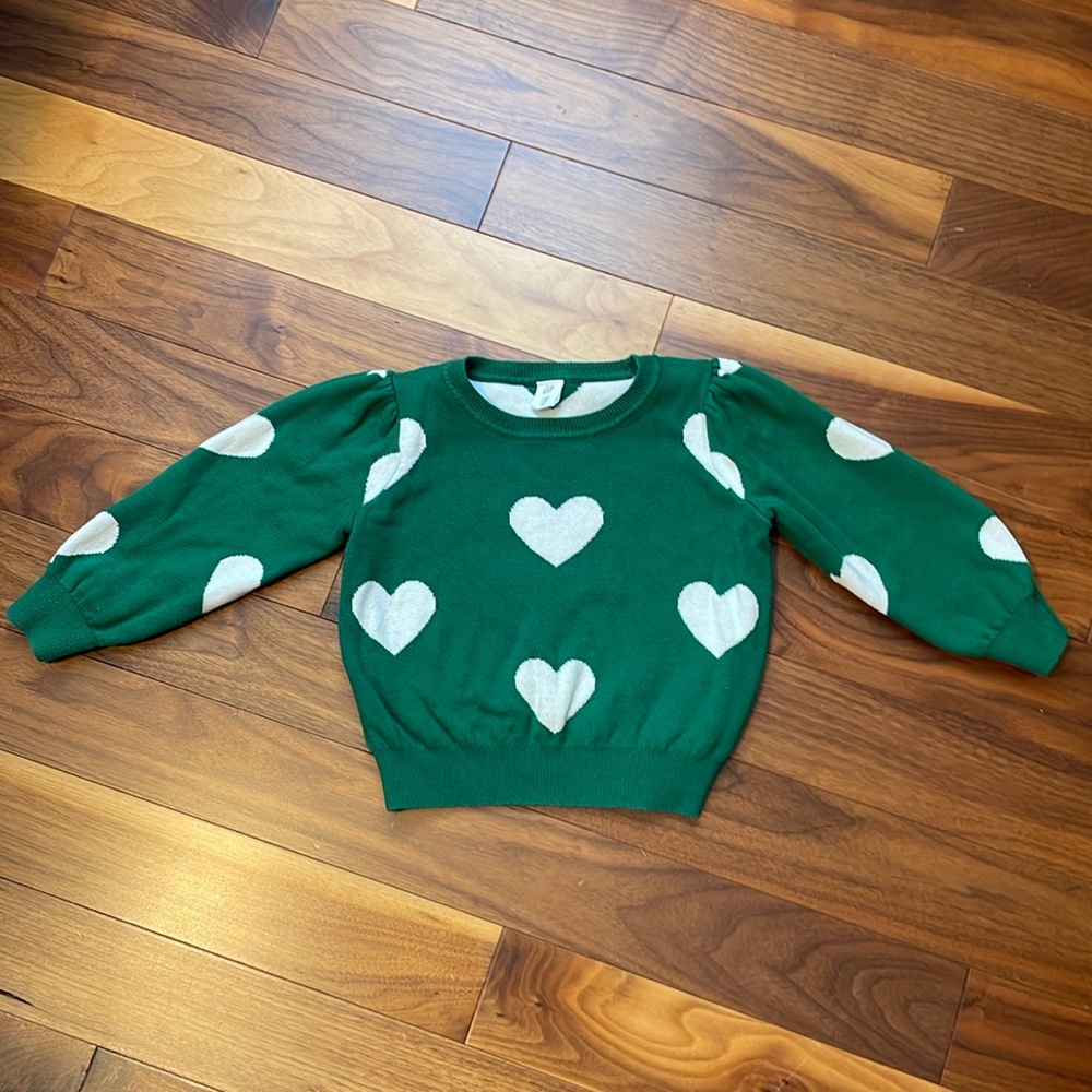 Gap baby 4T green and white sweater
